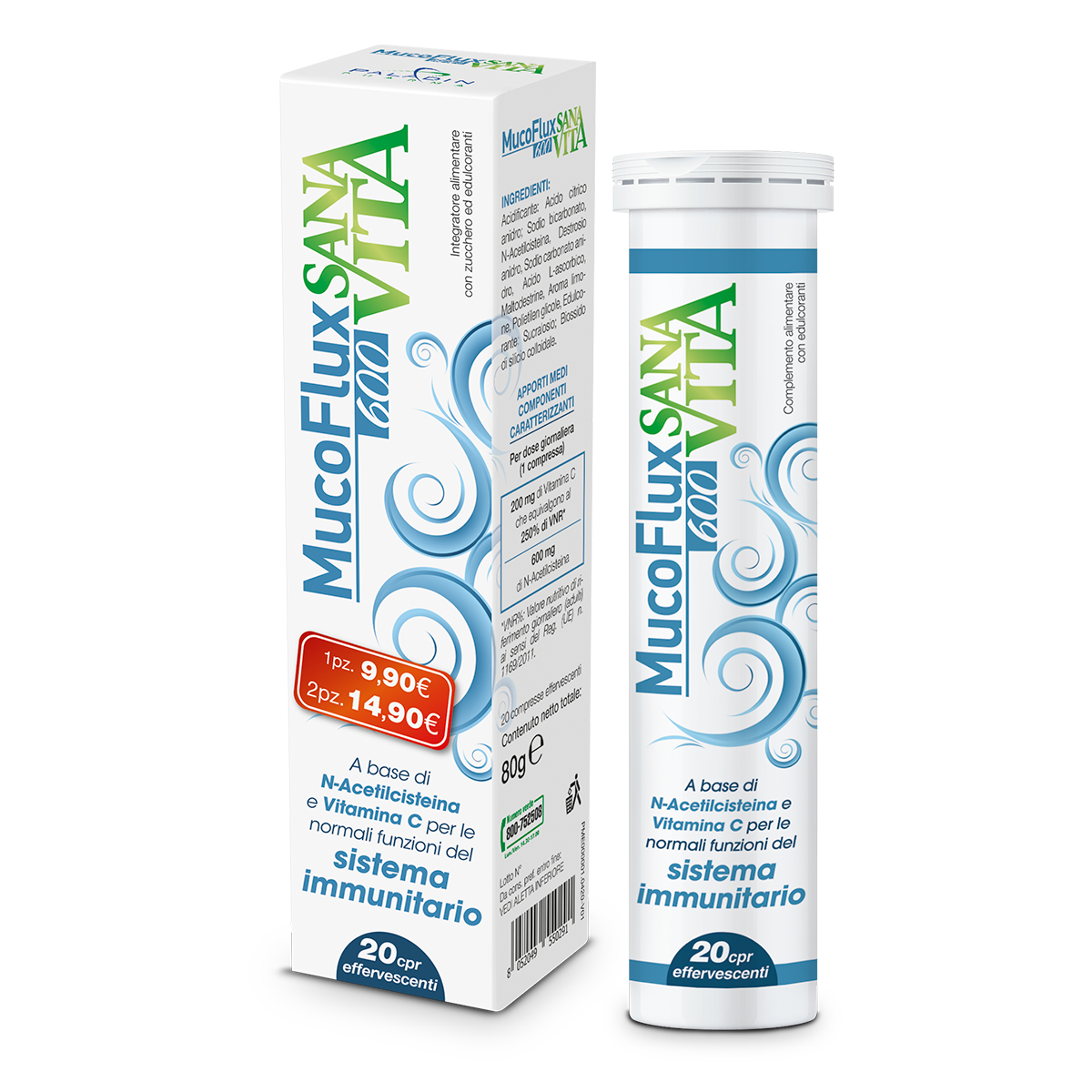 Sanavita Mucoflux 600 20 Capsule Effervescenti  - 2