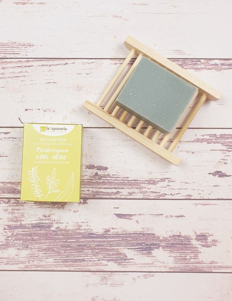 La Saponaria Bio Sapone Mediterraneo Con Aloe 100g  - 2
