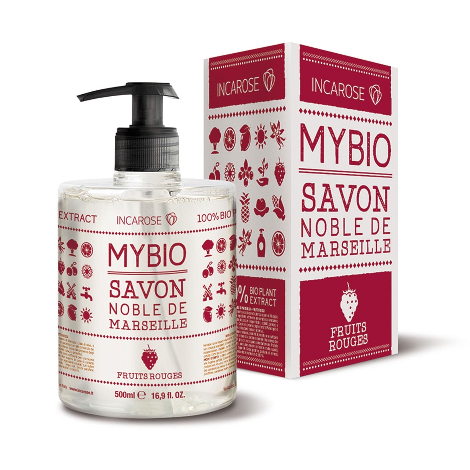 Incarose My Bio Sapone Nobile Marsiglia Frutti Rossi 500ml  - 1