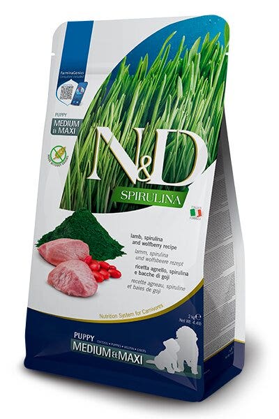 Farmina N&D Dog Medium & Maxi Spirulina Lamb Per Cani Cuccioli 2kg-1
