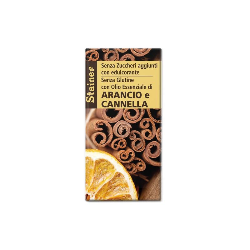 Stainer Tavoletta Fondente Arancia Cannella Senza Zucchero Senza Glutine 50g  - 1