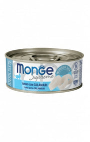 Monge Supreme Cibo Umido Tonno Con Calamari Per Gatti Sterilizzati Scatoletta 80g-1