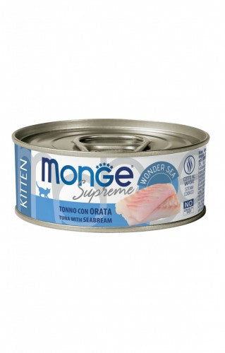 Monge Supreme Cibo Umido Tonno Con Orata Per Gattini Scatoletta 80g-1