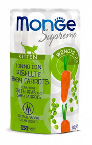 Monge Supreme Pezzetti Di Tonno Con Piselli E Baby Carrots Per Gattini Busta 80g-1