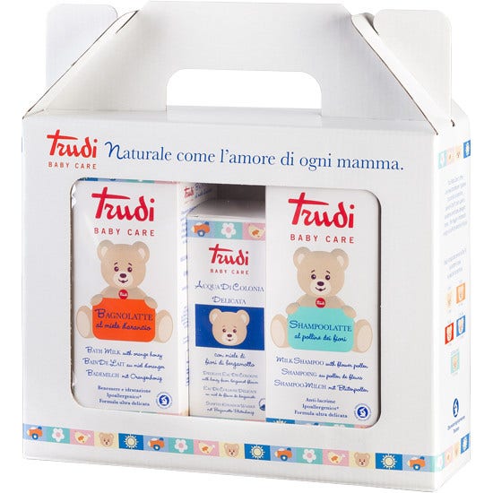 Trudi Baby Care Valigetta Regalo Bagno Latte 250ml + Shampoo Latte 250ml + Acqua Di Colonia 100ml  - 1