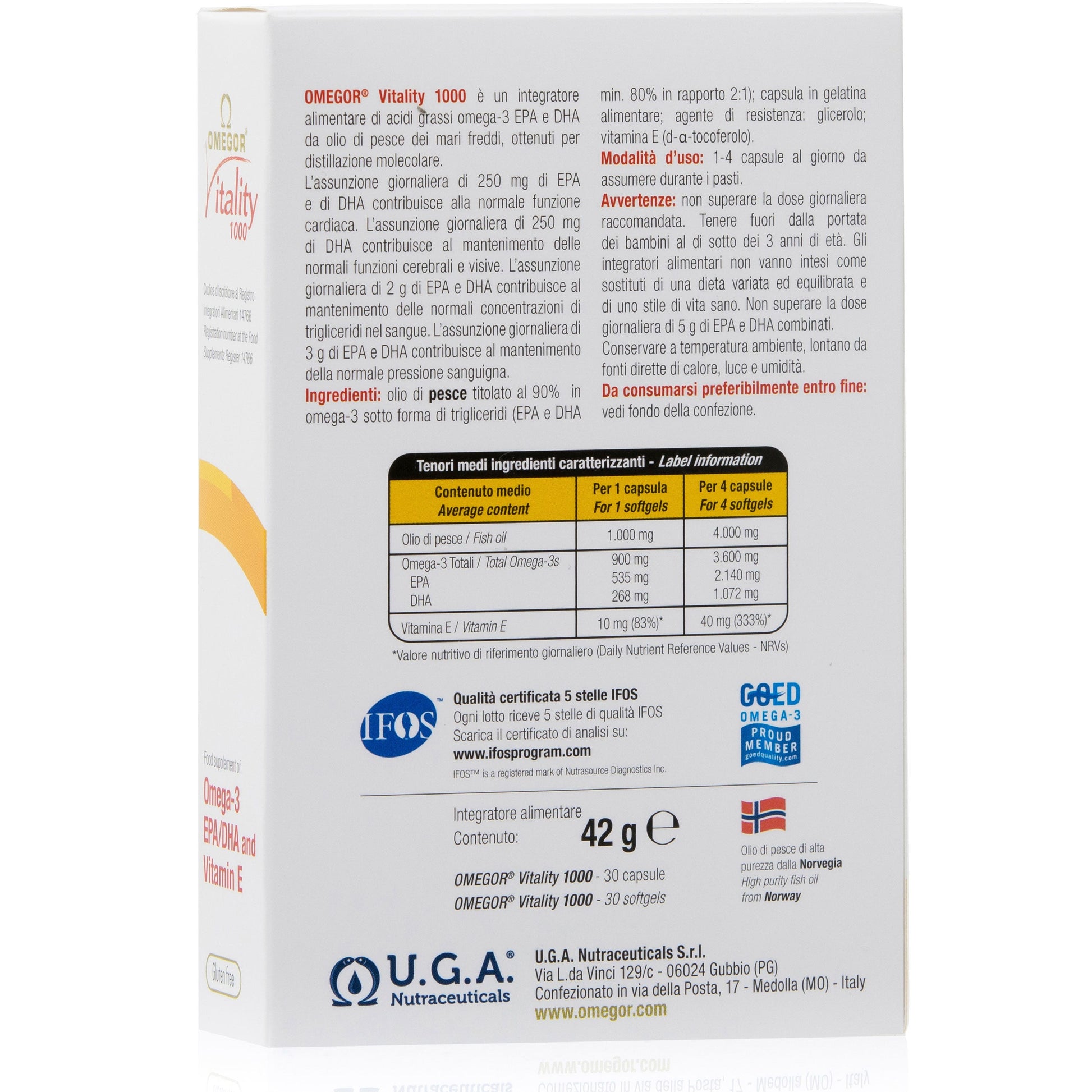 Omegor Vitality 1000 30 Capsule Molli  - 4