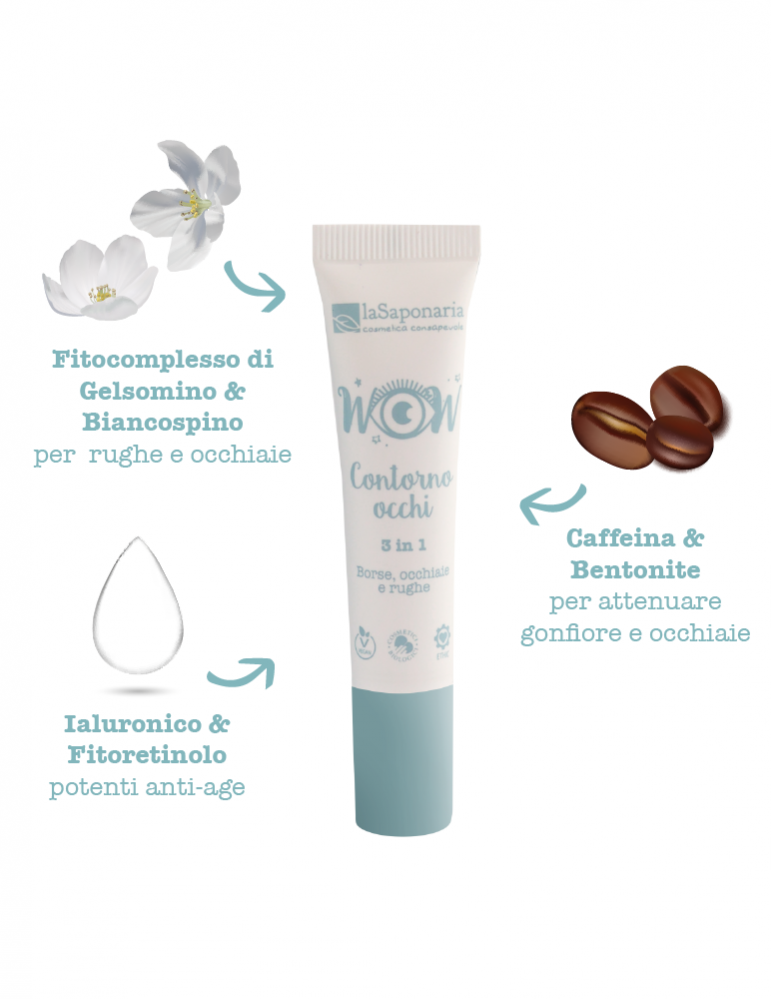 La Saponaria Wow Crema Contorno Occhi 3In1 15ml  - 2