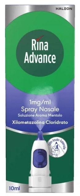 Rinaadvance 1 Mg/ml Spray Nasale Soluzione Mentolo 1 Flacone Da 10 ml