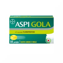 Aspi Gola Caramelle Antinfiammatorio per Gola Infiammata e Mal di Gola 16 Pastiglie Limone/Miele-16