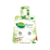 Farma Bijoux Orecchino Cubo Swarovski 4 mm Aurora Boreale 1 Paio - 2