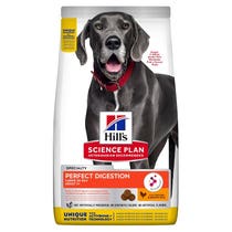 Hill's Science Plan Perfect Digestion Large 25 Kg+ Adult 1+ Chicken & Brown Rice 12kg-2