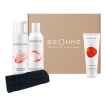 Beonme Set Pulizia Viso Mousse Detergente 150ml + Acqua Micellare 200ml + Gel Scrub 75ml + Lavetta In Spugna-1