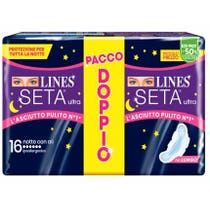Lines Seta Ultra Assorbenti Notte Con Ali Pacco Doppio 16 Pezzi-1