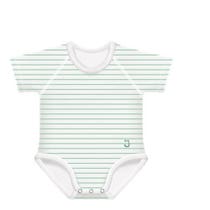 J Bimbi Body 0-36M In Bambu' 4 Stagioni Righe Verde Acqua-1