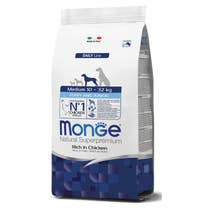 Monge Ricco Di Pollo Cibo Secco Per Cani Cuccioli Taglia Media Sacco 3 Kg-1