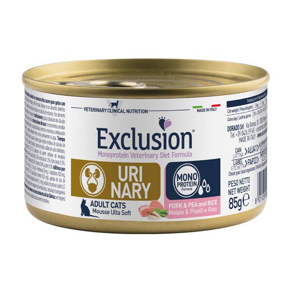 Exclusion Monoprotein Veterinary Diet Formula Urinary Pork & Pea And Rice Cibo Umido Per Gatti 85g-1