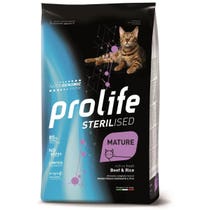 Prolife Sterilised Maiale Fresco Disossato E Riso Cibo Secco Per Gatti Anziani Sacco 1,5kg-2