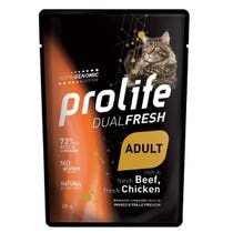 Prolife Dual Fresh Manzo E Pollo Freschi Cibo Umido Per Gatti Adulti Bustina 85g-2