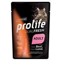Prolife Dual Fresh Manzo E Agnello Freschi Cibo Umido Per Gatti Adulti Bustina 85g-1