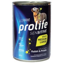 Prolife Sensitive Coniglio Con Patate Cibo Umido Per Cani Adulti Taglia Media/Grande Lattina 400g-2