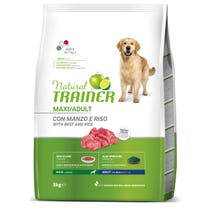 Natural Trainer Crocchette Manzo/Riso Per Cani Adulti Taglia Grande Sacco 3kg-3
