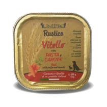 Unipro Rustico Cibo Umido Vitello Con Pasta E Carote Per Cani Vaschetta 100g