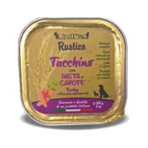 Unipro Rustico Cibo Umido Tacchino Con Pasta E Carote Per Cani Vaschetta 100g