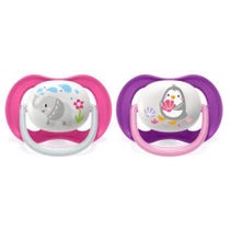 Avent Succhietto Ultra Air Animals Elefante/Pinguino 6-18 Mesi 2 Pezzi-1