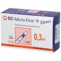 Siringhe Ipodemiche Insulina 0,3 ml Ago Gauge 30 8mm 30 Pezzi-2