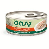 Oasy Wet Cat Pollo Con Prosciutto Cibo Umido Naturale Gatti Adulti Lattina 150g-1