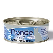 Monge Jelly Filetti di Tonno Del Pacifico E Pesce Bianco Cibo Umido Per Gatti Adulti 80g-1