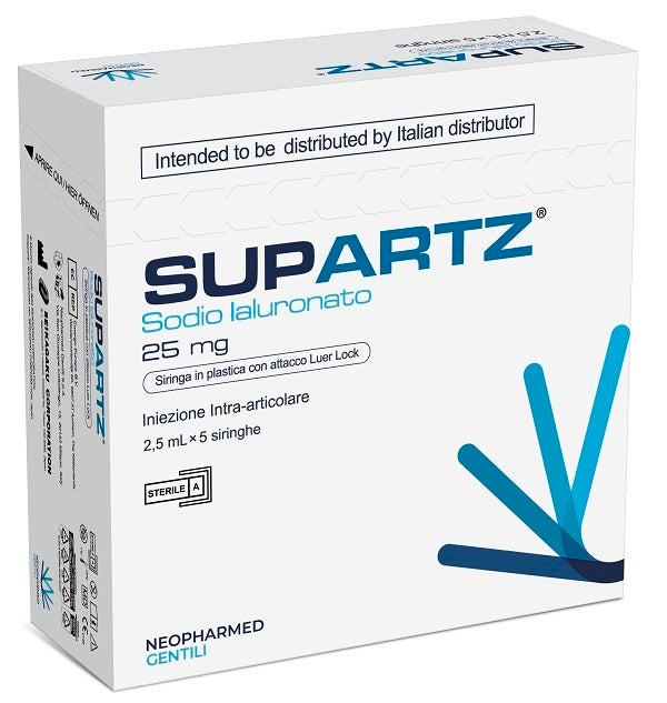 Siringa Preriempita Intra-articolare Supartz Acido Ialuronico 25 mg 2,5 ml 5 Pezzi