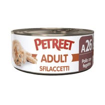 Petreet Adult Sfilaccetti Di Pollo Con Fegatini Per Gatti Lattina 70g-2