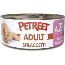 Petreet Adult Sfilaccetti Tonno Con Pollo Cibo Umido Per Gatti Lattina 70g-1