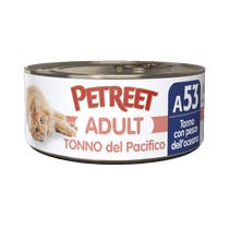 Petreet Adult Tonno Del Pacifico Con Pesce Dell'Oceano Per Gatti Lattina 70g-1