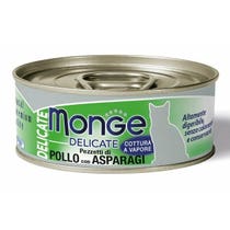 Monge Delicate Pezzetti Di Pollo Con Asparagi Cibo Umido Gatti Adulti Lattina 80g-1