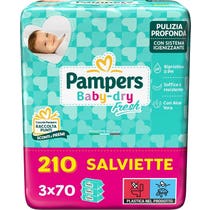 Pampers Baby Dry Fresh Salviettine 210 Pezzi