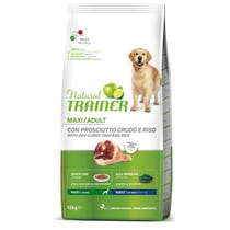 Natural Trainer Crocchette Prosciutto Crudo/Riso Per Cani Adulti Taglia Grande Sacco 12kg-3