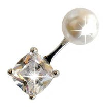 Biojoux Orecchini Pearl with Zircon Dangle 6/6mm - 1
