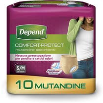 Depend Comfort-Protect Mutandine Assorbenti Donna Taglia S/M 10 Pezzi-1