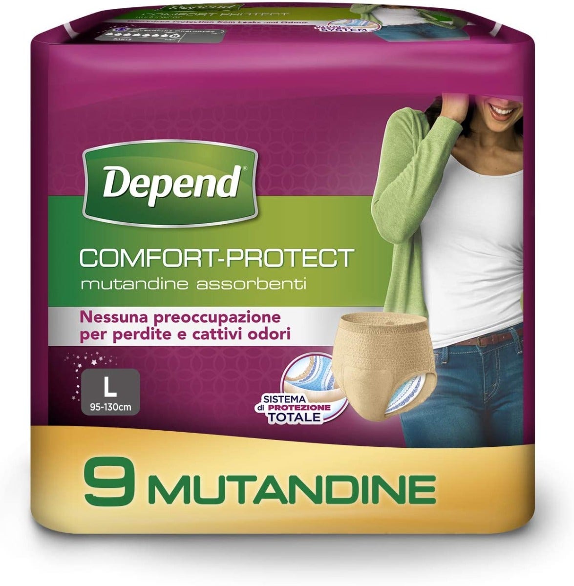 Depend Comfort-Protect Mutandine Assorbenti Donna Taglia S/M 10 Pezzi - Foto 2