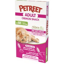 Petreet Adult Cremosi Tonno Pinne Gialle/Piselli Snack Per Gatti Adulti 6x14g-2