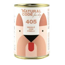 Natural Code 405 Cibo Umido Con Maiale/Piselli Per Cani Adulti Barattolo 400g-2