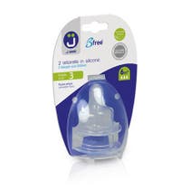 J Bimbi Bfree Tettarelle In Silicone Per Biberon Flusso Veloce 6 Mesi+-1