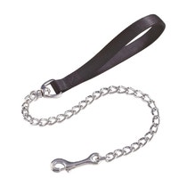 Camon Guinzaglio In Nylon Con Catena In Acciaio Per Cani Colore Nero 2,5x800mm-1