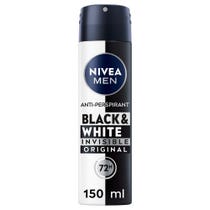 Nivea Men Black & White Invisible Original Spray Deodorante Uomo Antitraspirante 72h 150ml-1