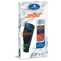 Sauber Sport Gambale Unisex a Compressione colore Grigio-Rosso taglia S