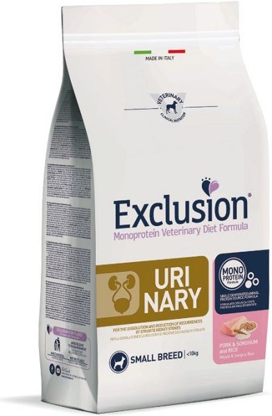 Exclusion Monoprotein Veterinary Diet Formula Urinary Crocchette Con Maiale/Sorgo/Riso Per Cani Adulti Taglia Piccola Sacco 2kg-2