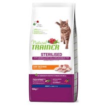 Natural Trainer Sterilised Crocchette Con Tacchino Per Gatti Adulti Sacco 10kg