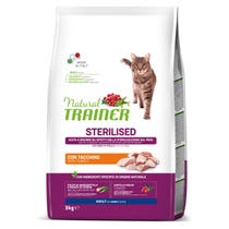Natural Trainer Sterilised Crocchette Con Tacchino Per Gatti Adulti Sacco 3kg